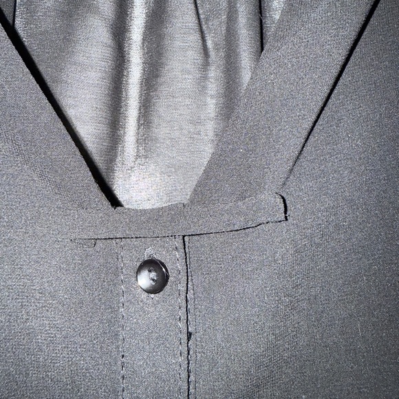 Anthropologie Black Lace Trim Tie Blouse Witchy Whimsy Victorian XS - Picture 5 of 12